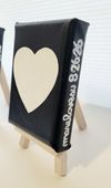 #marelovesu White Heart on Black Canvas