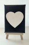 #marelovesu White Heart on Black Canvas