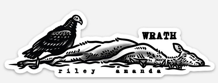 Riley Amanda WRATH B&W Sticker (small)