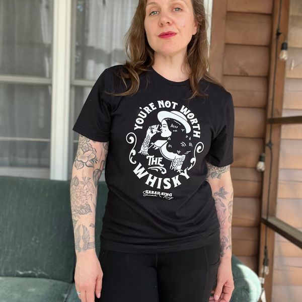 Black Not Worth the Whisky unisex tee 