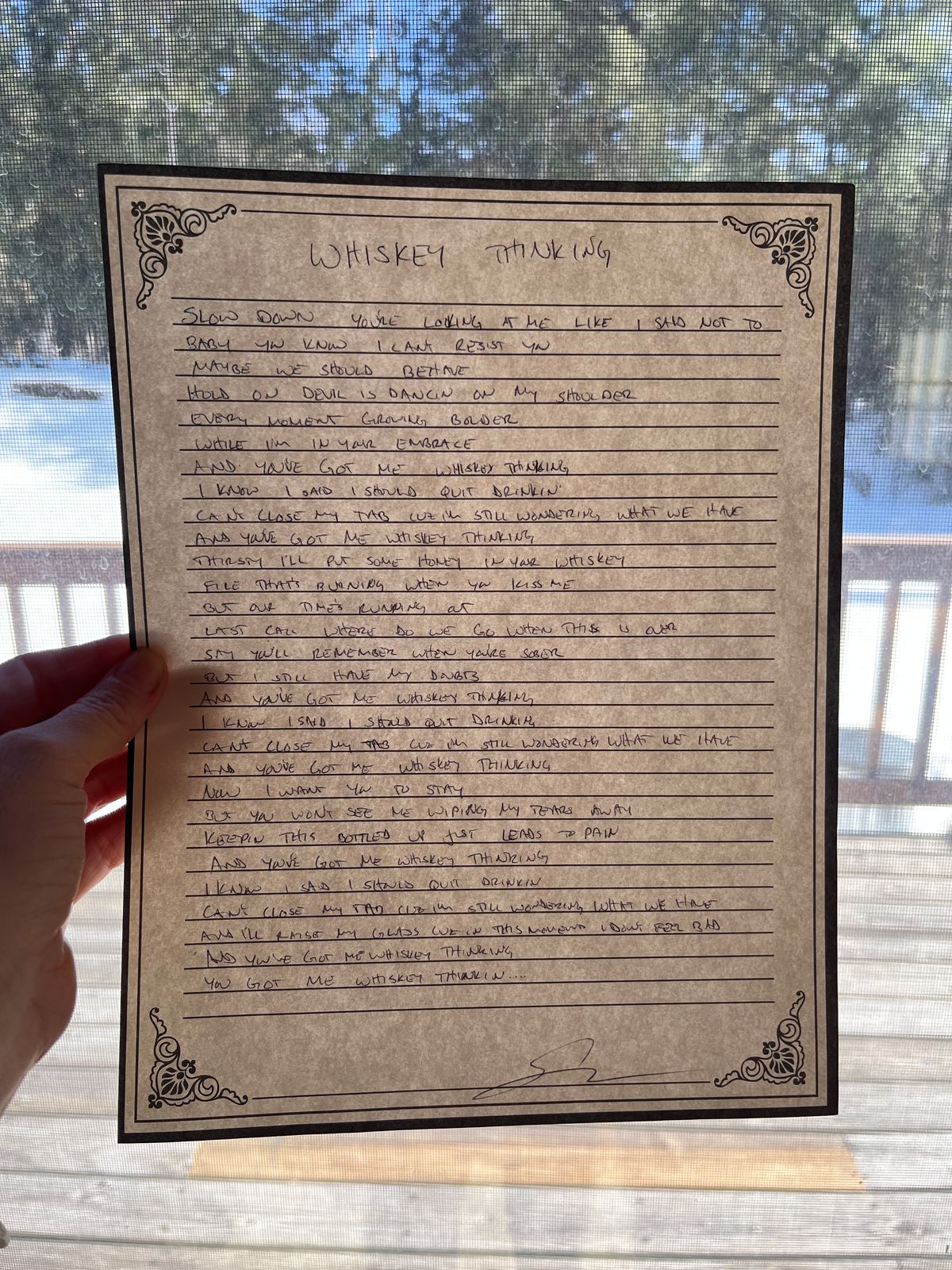 Handwritten Lyrics