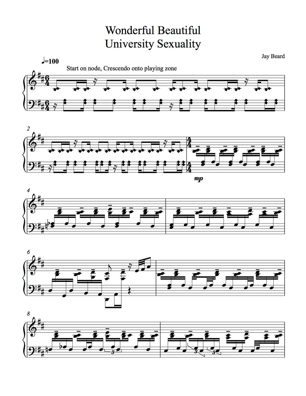 Wonderful Beautiful University Sexuality  for Solo Marimba