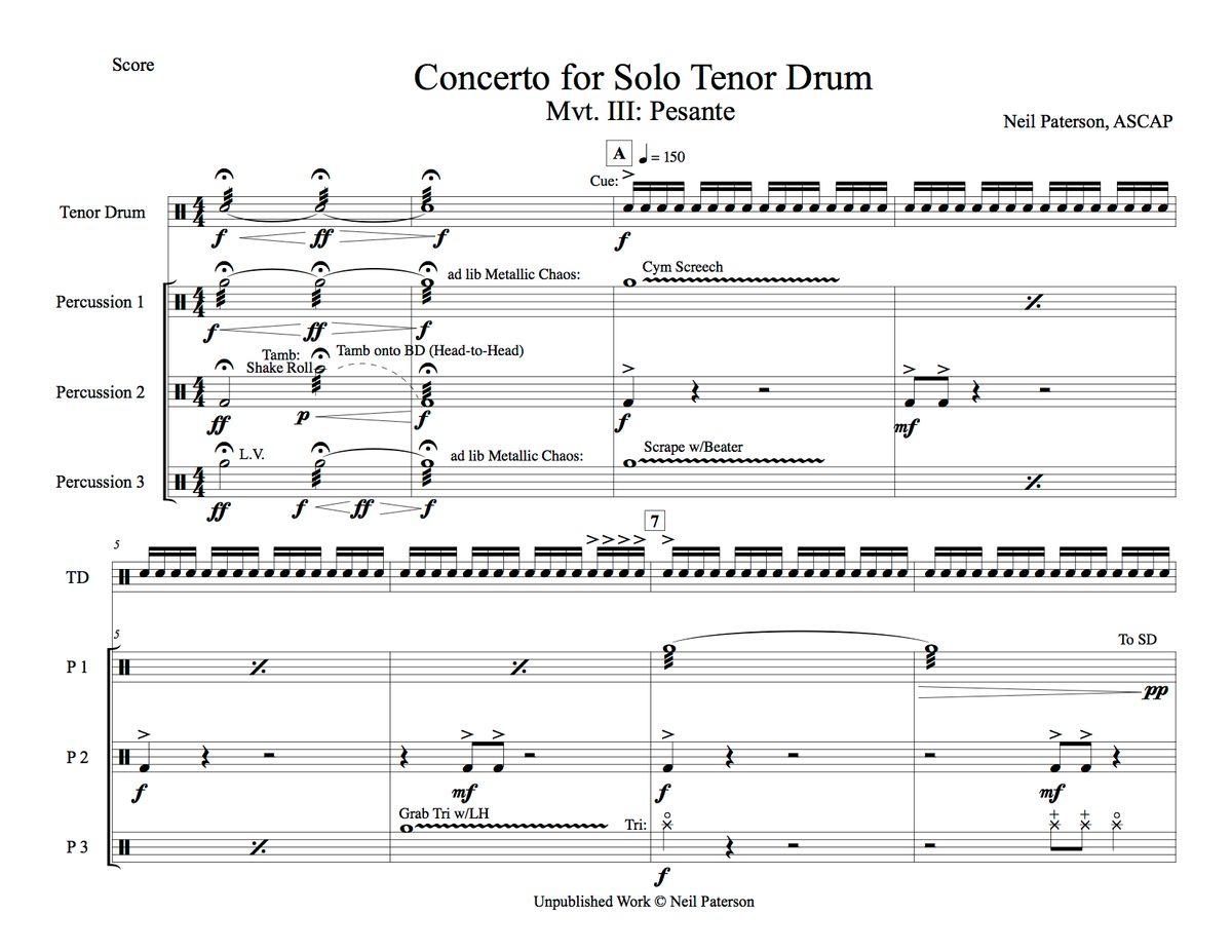 Concerto for Solo Tenor Drum *Hard Copy*