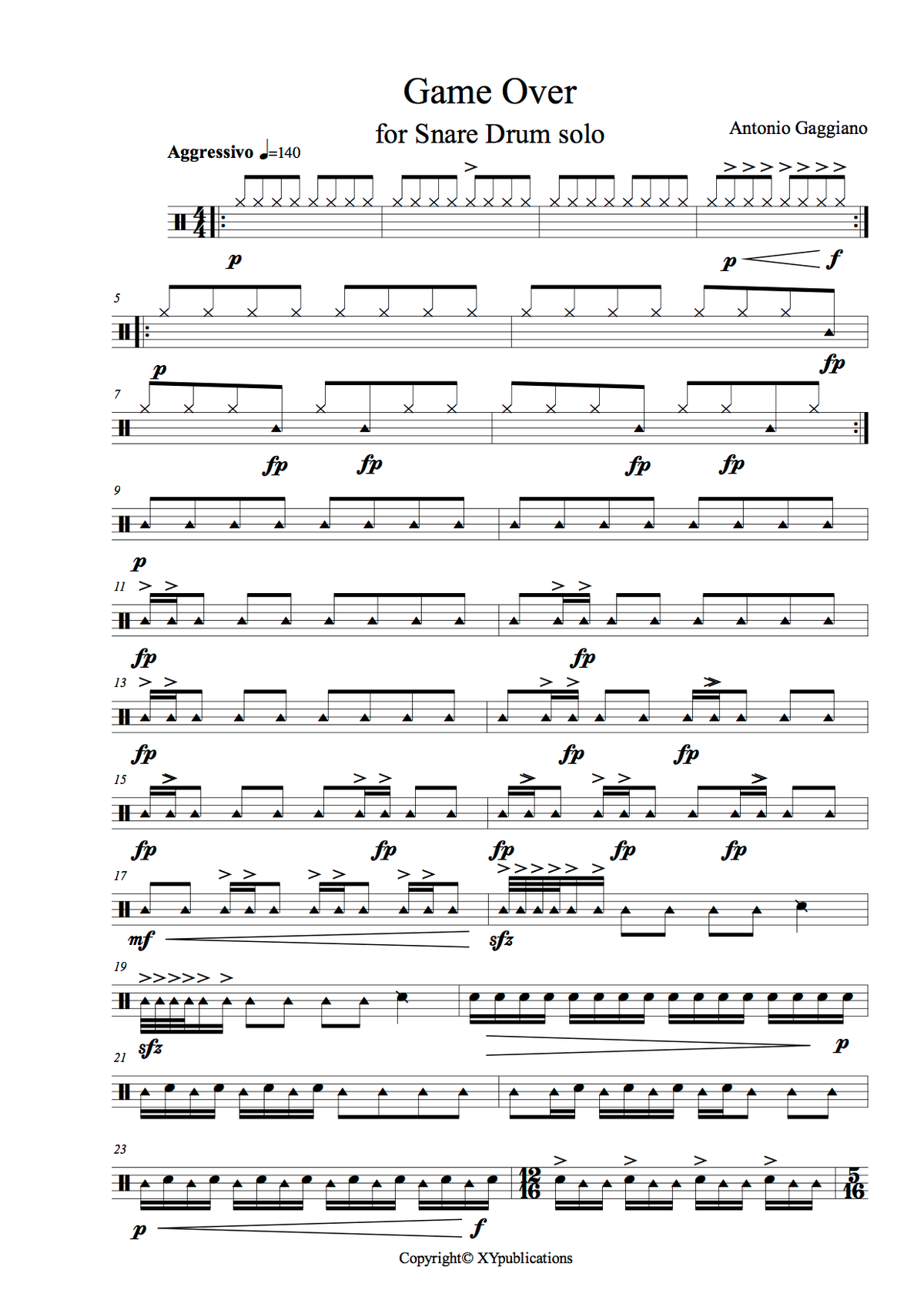 "Game Over" for Concert Snare Drum