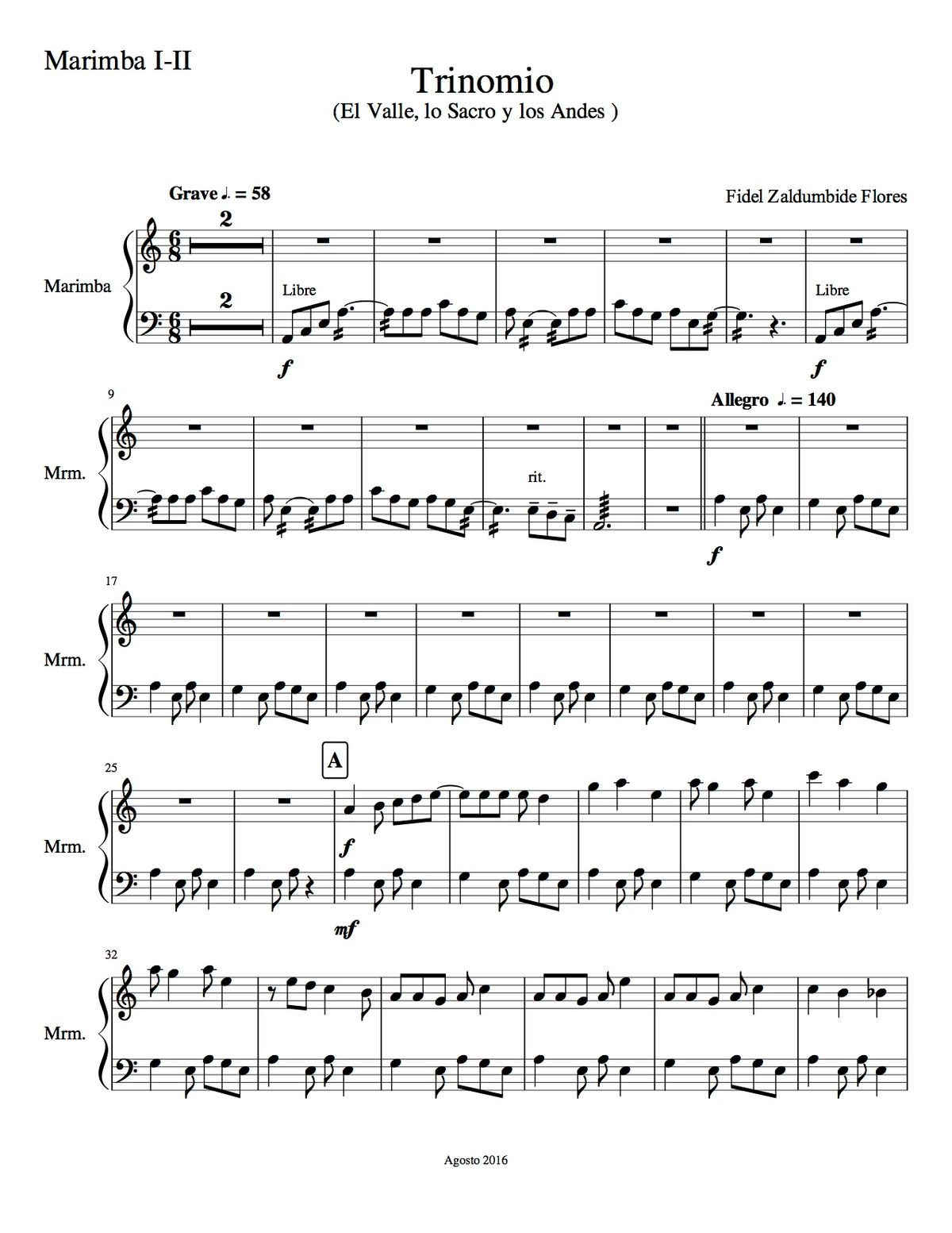 Trinomio for Percussion Ensemble