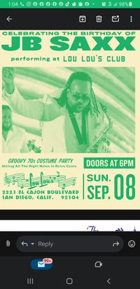 JB Saxx 45th Birthday  Celebration at Lou Lous Jungle Room 