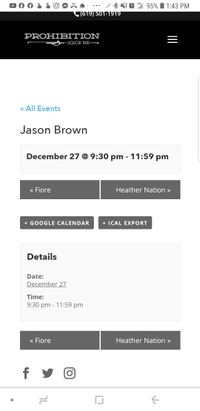 Jason Brown @ Prohibition Lounge