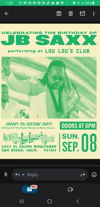 JB Saxx 45th Birthday  Celebration at Lou Lous Jungle Room 