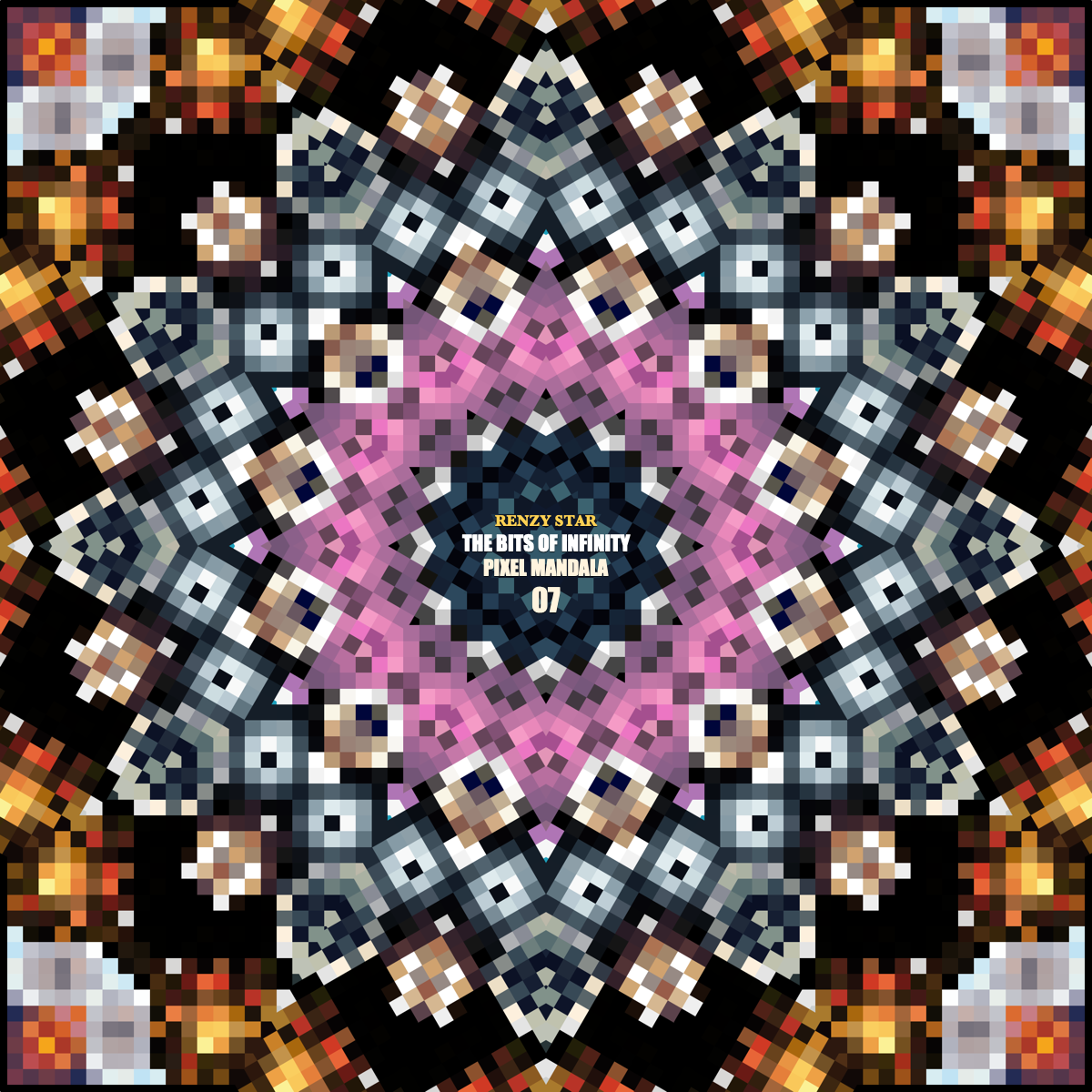 The Bits of Infinity: Pixel Mandala 07 (PNG)