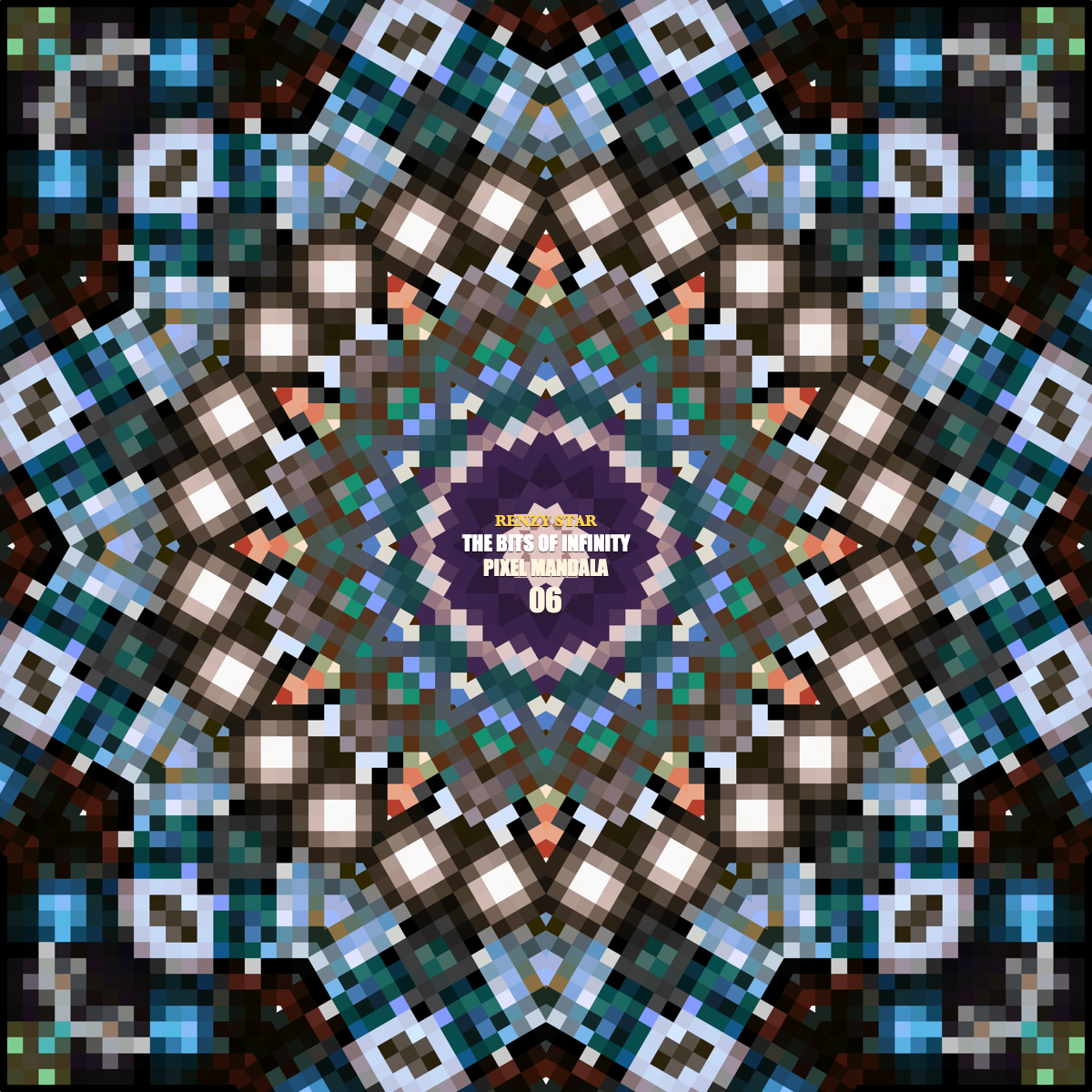 The Bits of Infinity: Pixel Mandala 06 (PNG)