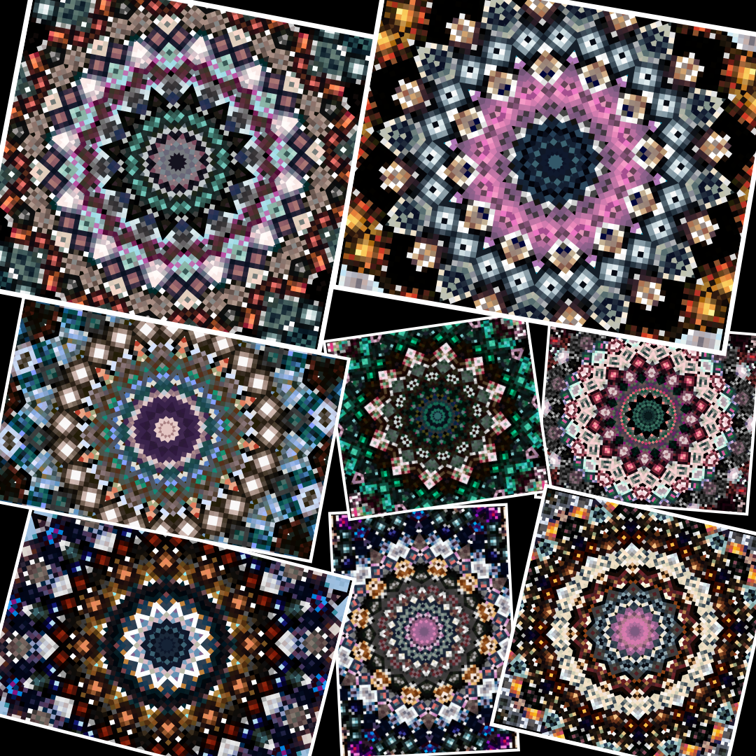 The Bits of Infinity: Legacy Pack - Pixel Mandalas (1-8) [PNG]