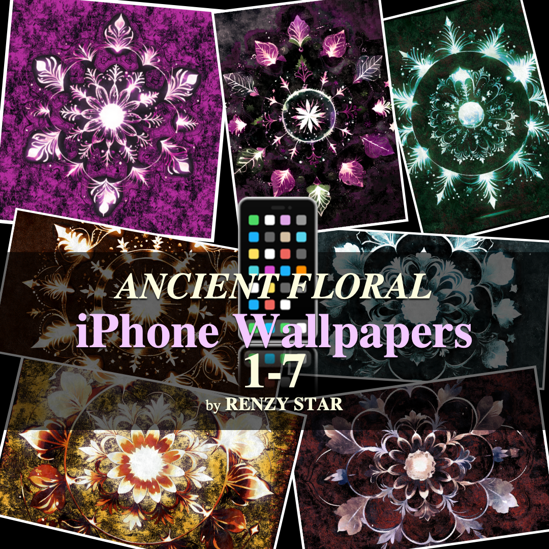 Ancient Floral: iPhone Wallpapers Pack (7) [PNG]