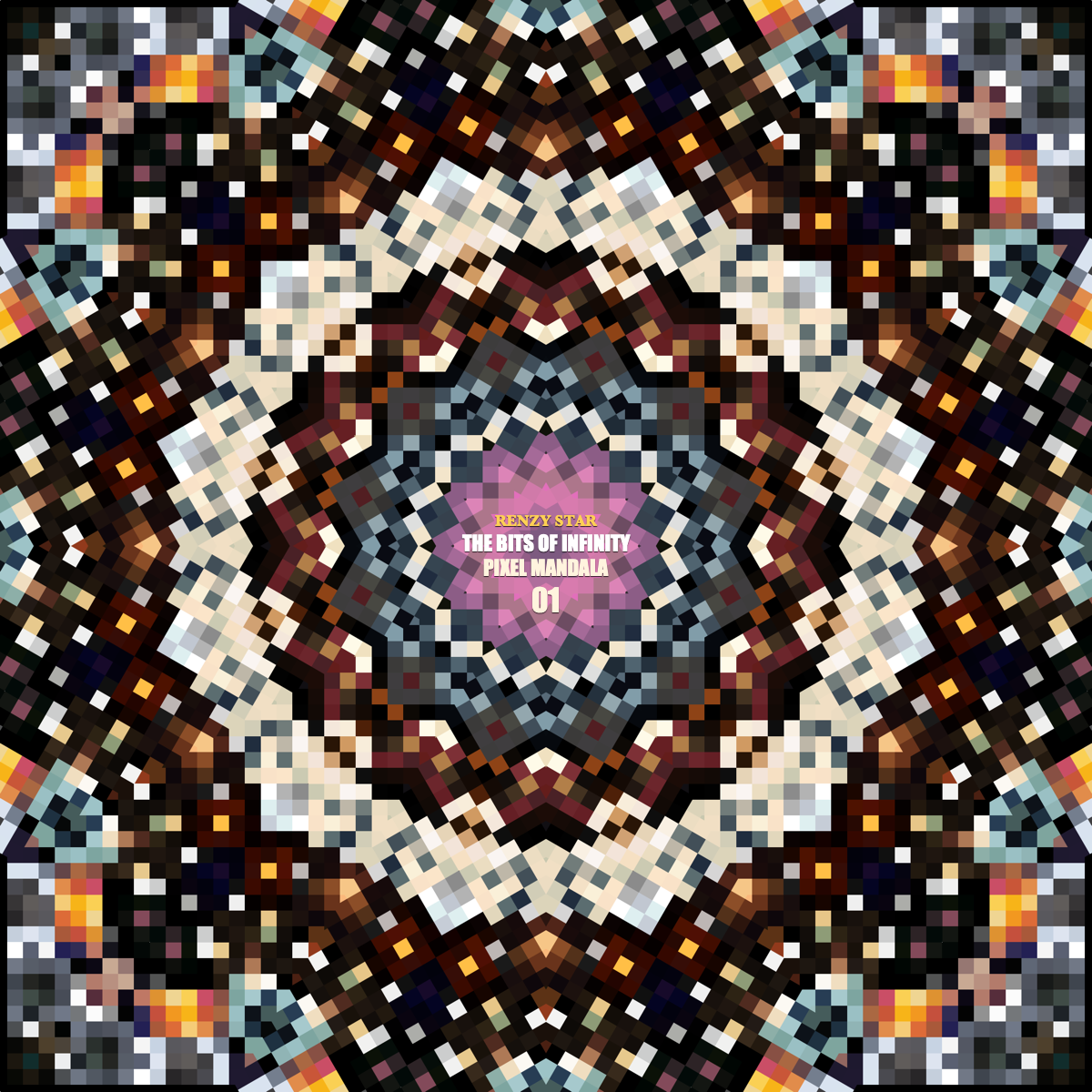 The Bits of Infinity: Pixel Mandala 01 (PNG)