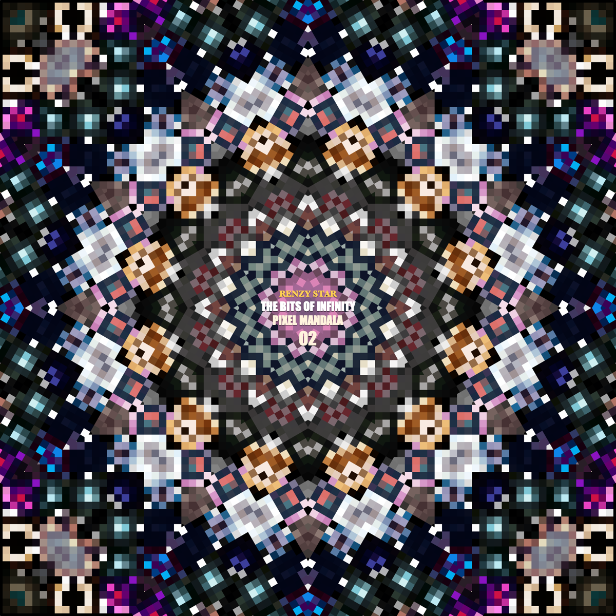 The Bits of Infinity: Pixel Mandala 02 (PNG)