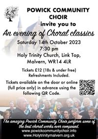 Powick Community Choir evening of Choral Classics