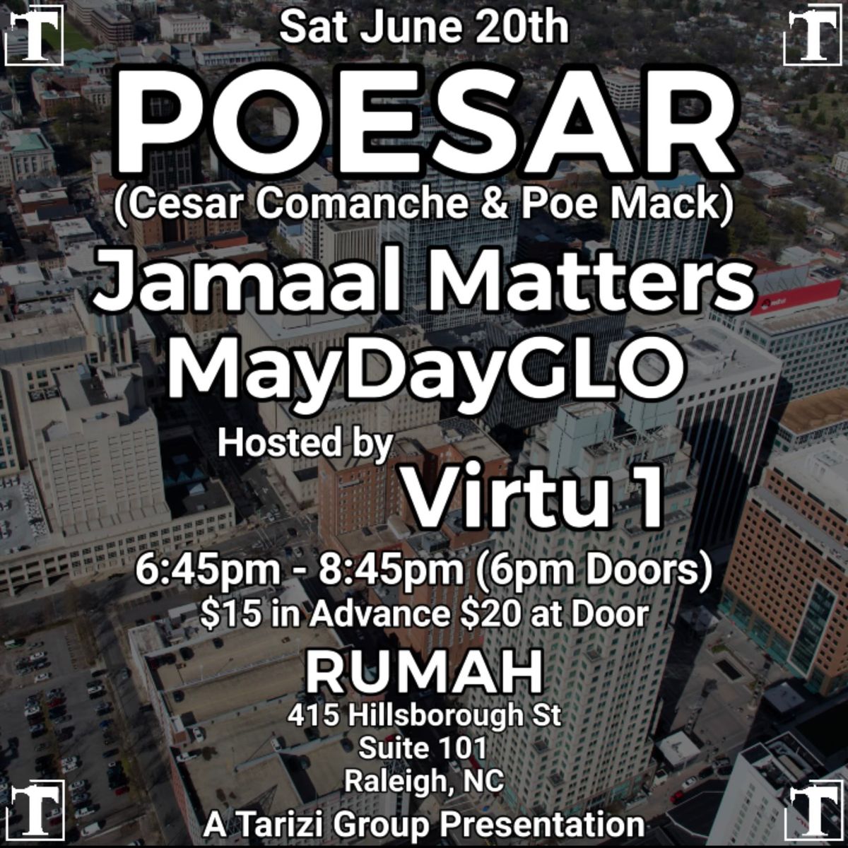 Poesar (Live June 20th In Raleigh) ticket(s)