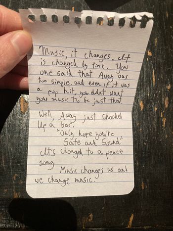 Sweet, sweet, sweet note in the "Describe My Music" box from my friend DJ, who's been alongside this musical journey since it first began. <3 Photo courtesy of Roger Averbeck.
