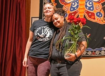 "Musicians Against Racism." Dani Savage & Marika Straw, July 2025. Photo by Roger Averbeck.
