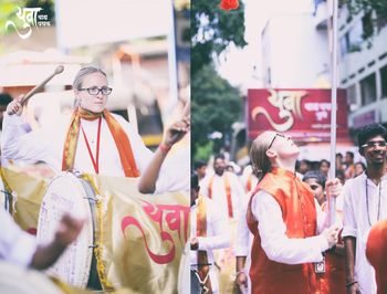 ...learned how to dance dhwaj (flag) as well as play the dhol...
