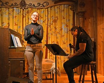 Marika & Dani (The Fruit Snaxxx) performing at the Range Rider in Enterprise, OR, Nov 2023. Photo courtesy of Roger Averbeck.
