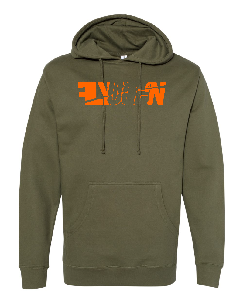 Original FlyUcen (Puff) Hoodie (Army & Orange)