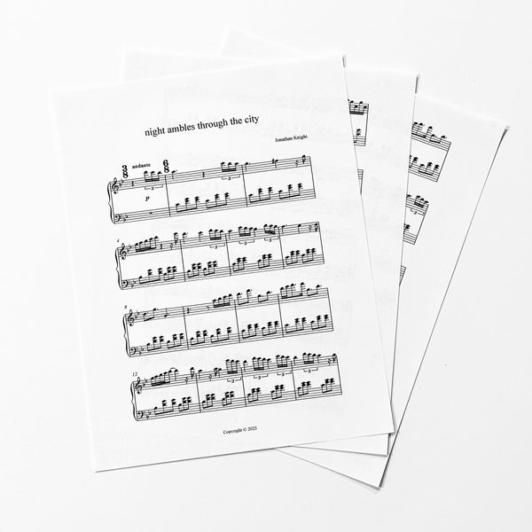 night ambles through the city Digital Sheet Music