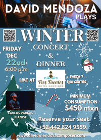 David Mendoza plays Winter Concert & Dinner