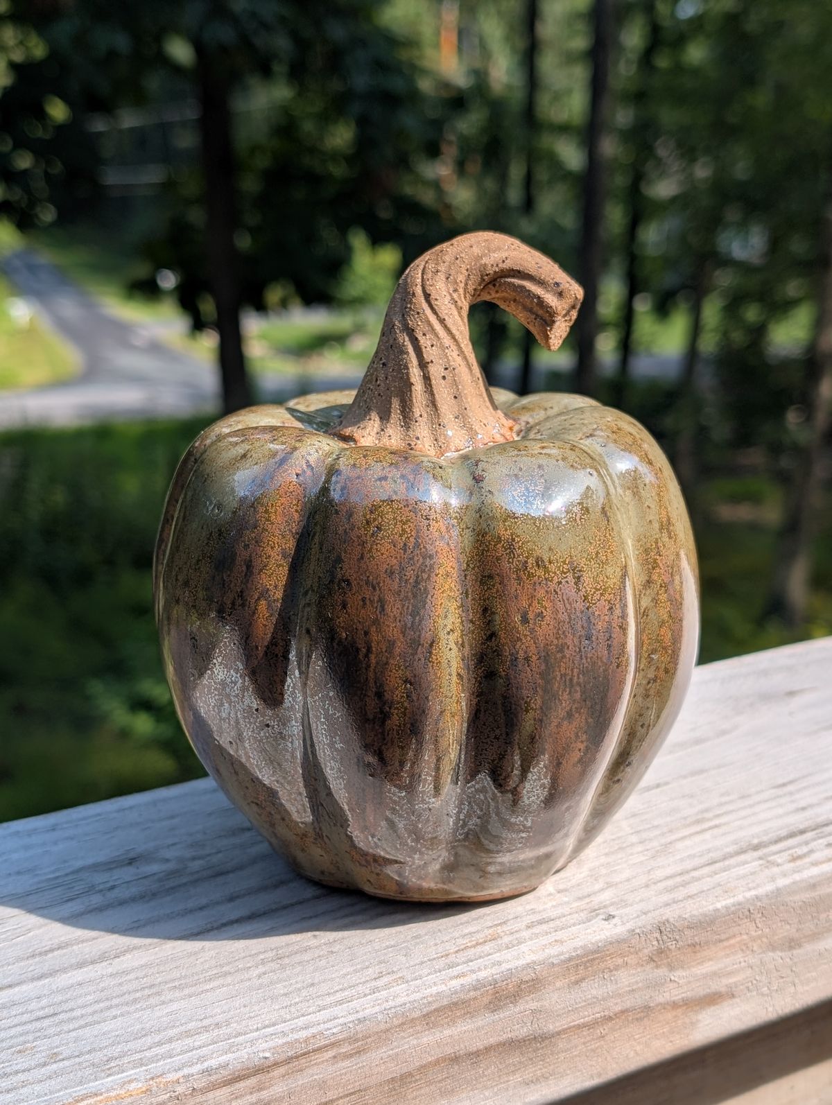 Ceramic Pumpkin (large, ~6" tall)
