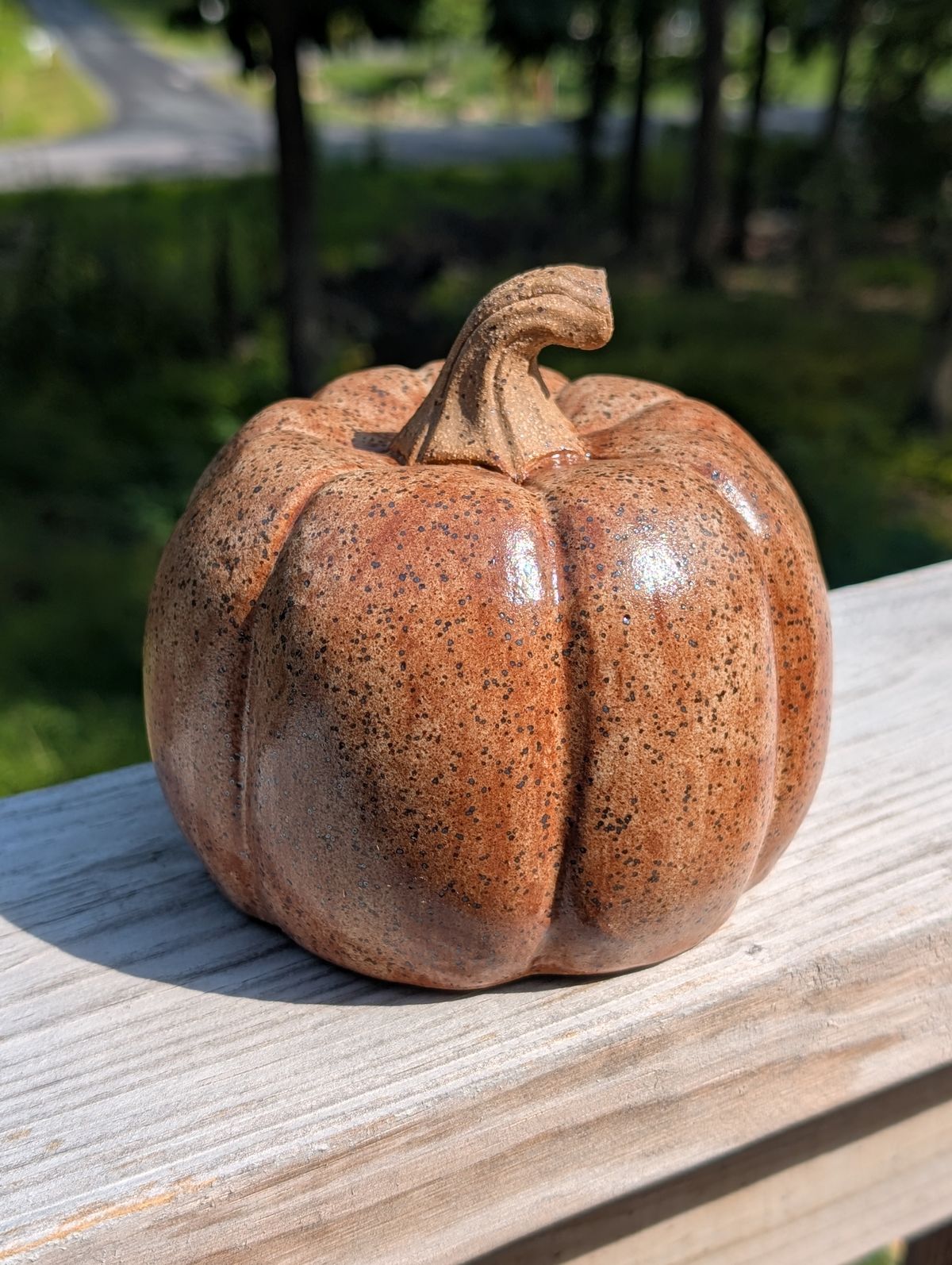Ceramic Pumpkin (large, ~5" tall)