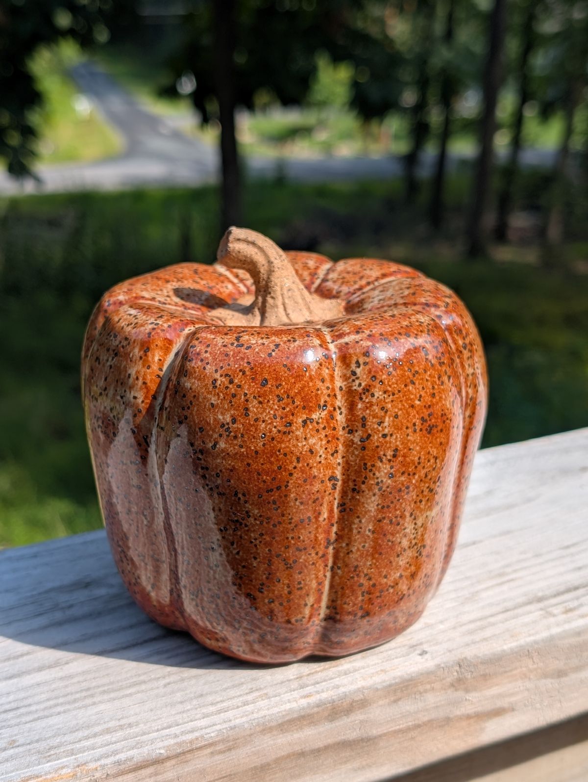Ceramic Pumpkin (large, ~5" tall)