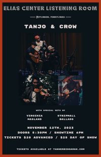 Tanjo & Crow (Quartet) // Stripmall Ballads // Virginia Masland at the Elias Center for the Performing Arts