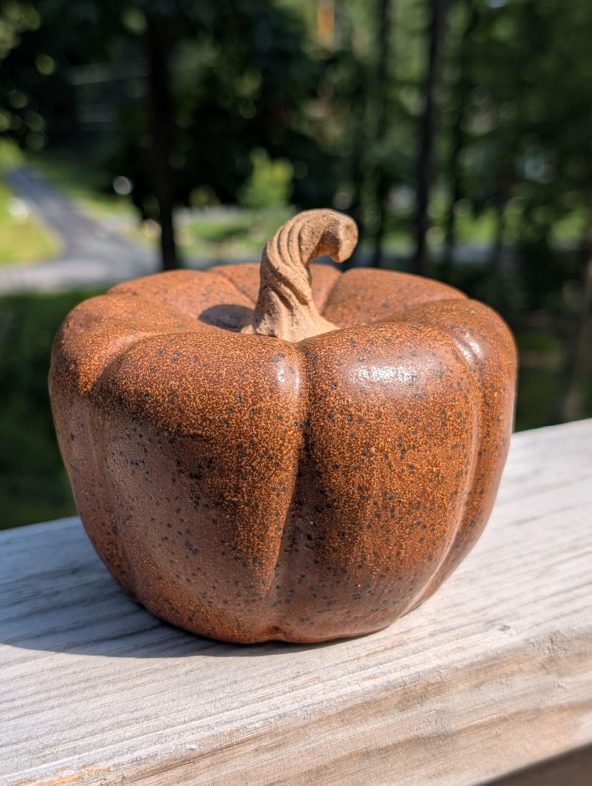 Ceramic Pumpkin (medium, ~4" tall)