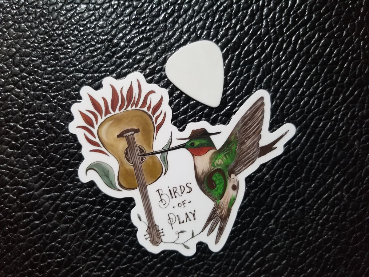 Die Cut Hummingbird of Play Sticker
