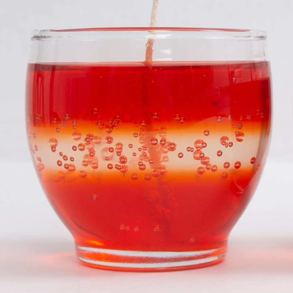 Mini Clear and Red Gel Candle