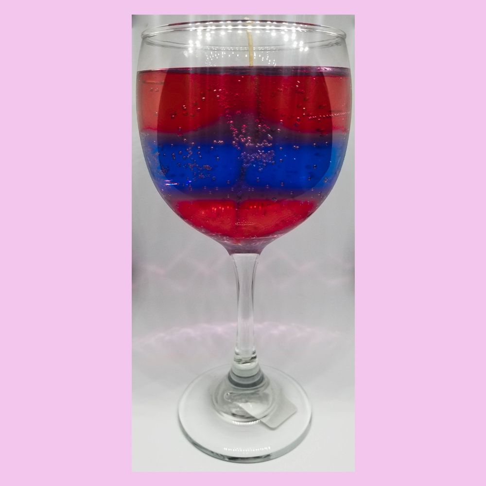 Wood Wick Red and Blue Gel Candle