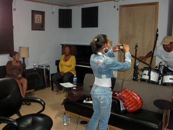 In John Hart's "Pocket Room Studio"w/ legendary drummer, Gerry Brown.  Wendy Stern from the group, "For Real" and Brenda Lee Eager!!! Wow

