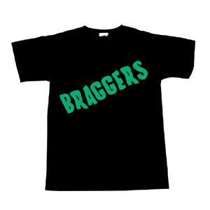 Braggers Plain Black & Green T
