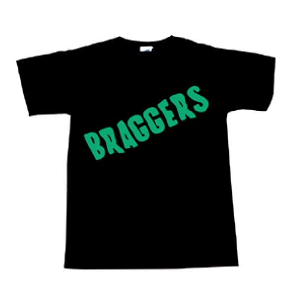 Braggers Plain Black & Green T