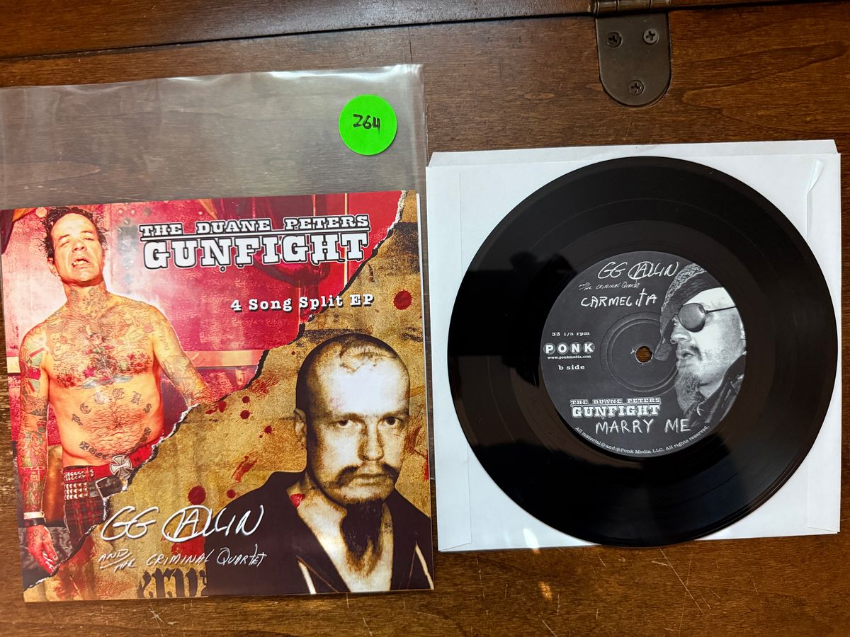 #264-270 GG Allin / Duane Peters Gunfight 4-Song Split EP US Version MINT! - Vinyl