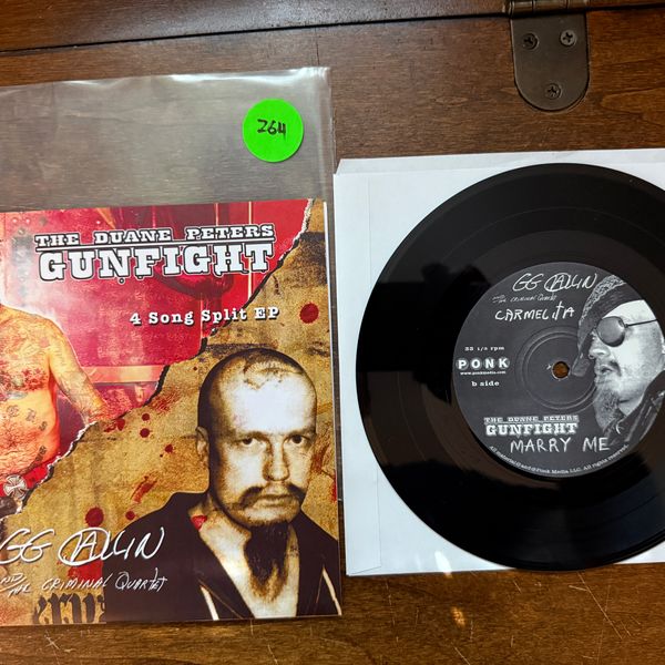 #264-270 GG Allin / Duane Peters Gunfight 4-Song Split EP US Version MINT! - Vinyl