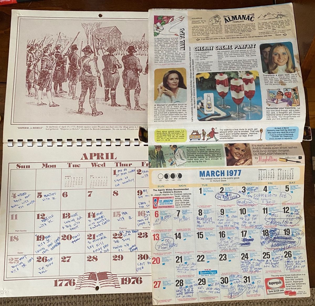 1976 & 1977 Allin Brothers Calendars RARE!!! - PRICE CUT