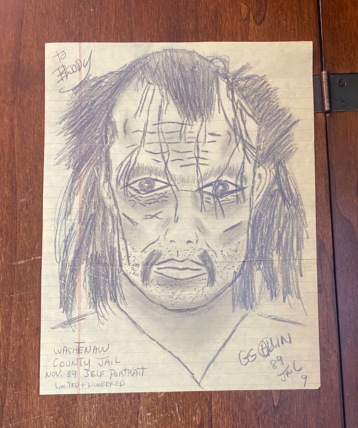 NEW RARE GG Allin Hand Drawn Self Portrait Hand Numbered - Package 4