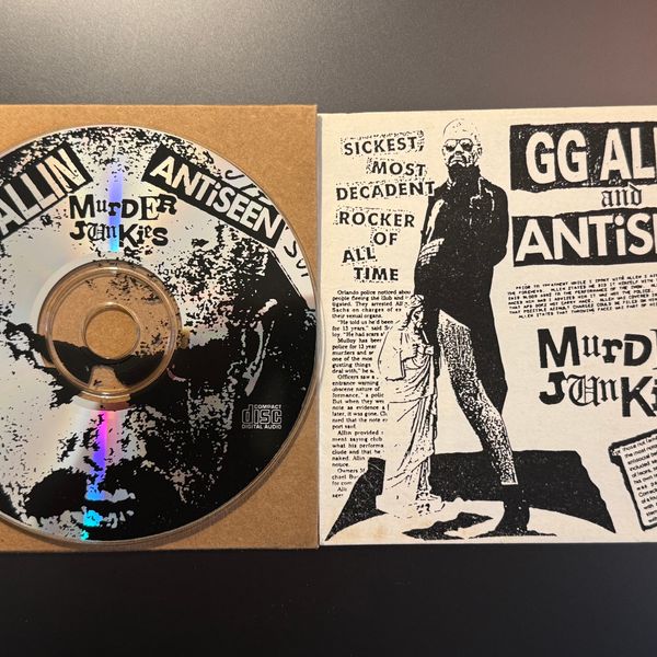 #557 GG Allin + AntiSeen - Murder Junkies CD RARE Baloney Shrapnel - #557 GG ALLIN + ANTISEEN - MURDER JUNKIES CD