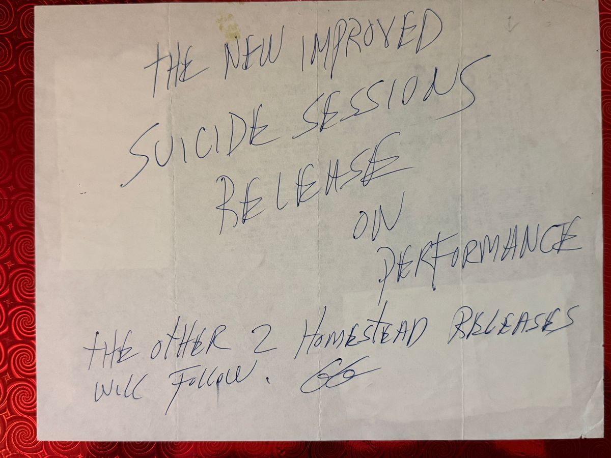 #49 Original Suicide Sessions Cassette Proof Signed By GG With Message