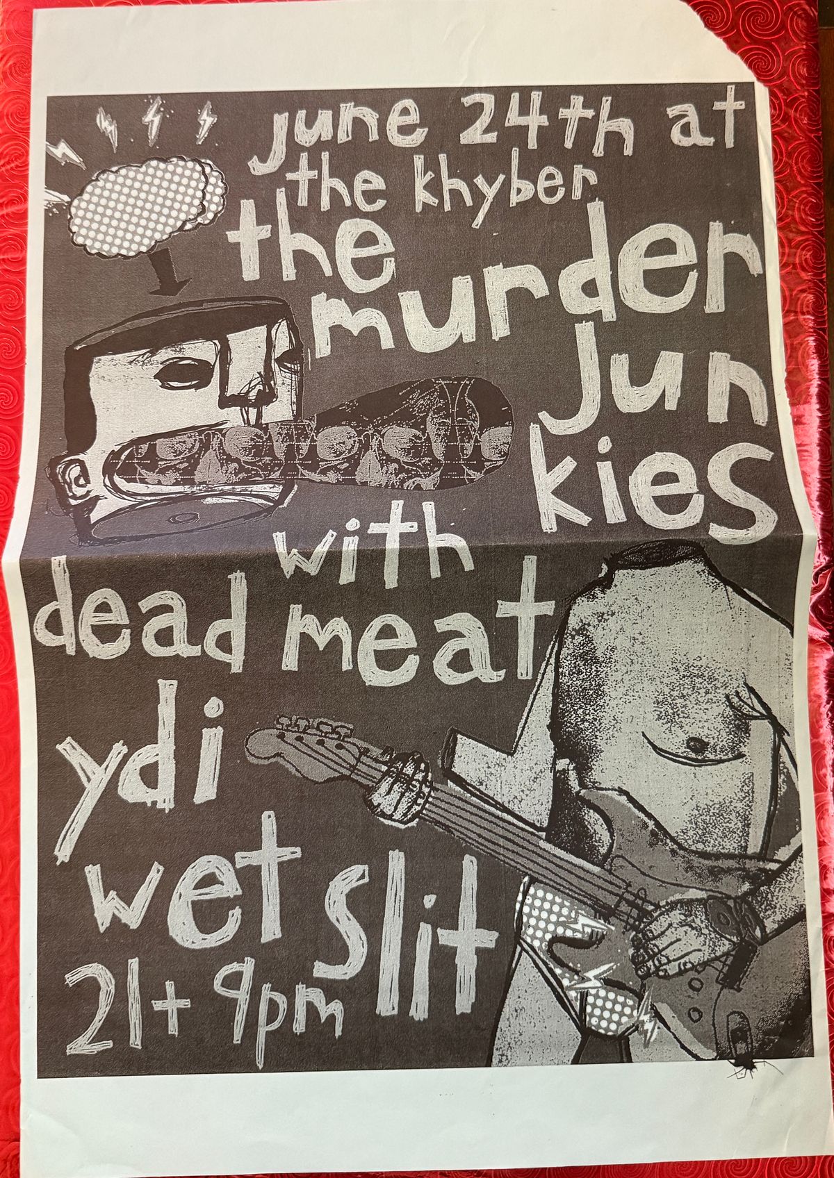 #38 Murder Junkies original flyer Khyber Pass Signed by Merle Allin