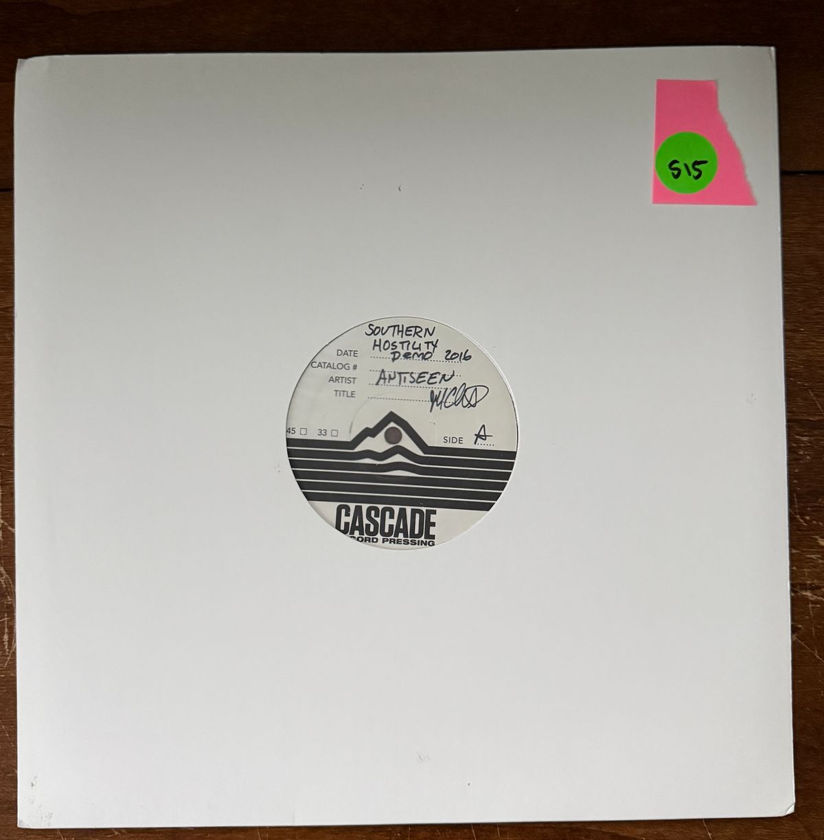 #515 The Southern Hostility Demos 2016 Test Pressing SIGNED - #515 THE SOUTHERN HOSTILITY TEST