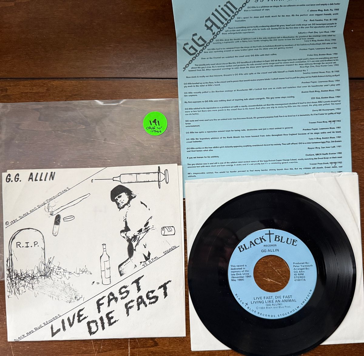 #141 Live Fast Die Fast 1st Press MINT w/ Insert - #141 LIVE FAST DIE FAST 1ST PRESS