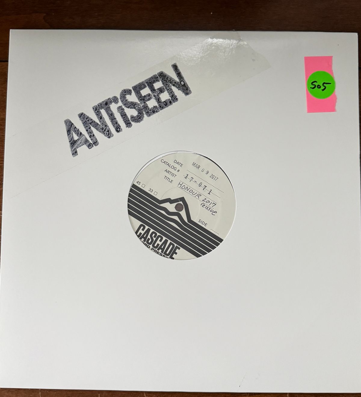 #505 Honour Among Thieves Cascade Test Pressing 2017 - #505 HONOUR AMONG THIEVES CASCADE TEST