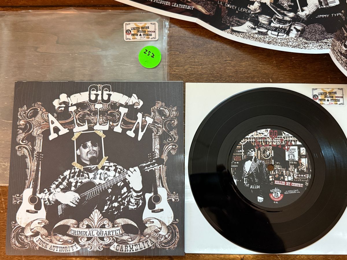#252 GG Allin - Disco Lepers Split 7" Killed By Cuntry Ltd Ed LOW Numbered with Poster/Stickers - Vinyl