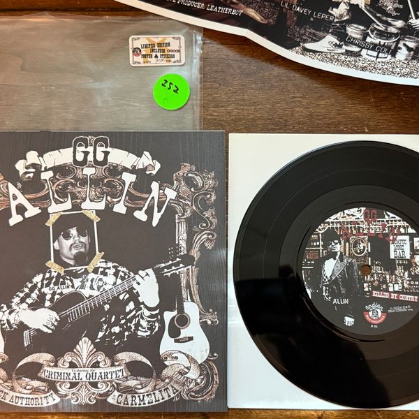 #252 GG Allin - Disco Lepers Split 7" Killed By Cuntry Ltd Ed LOW Numbered with Poster/Stickers - Vinyl